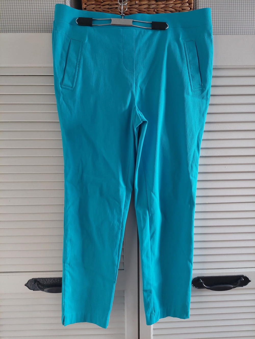 Rafaella Turquoise  Straight-Leg Chinos